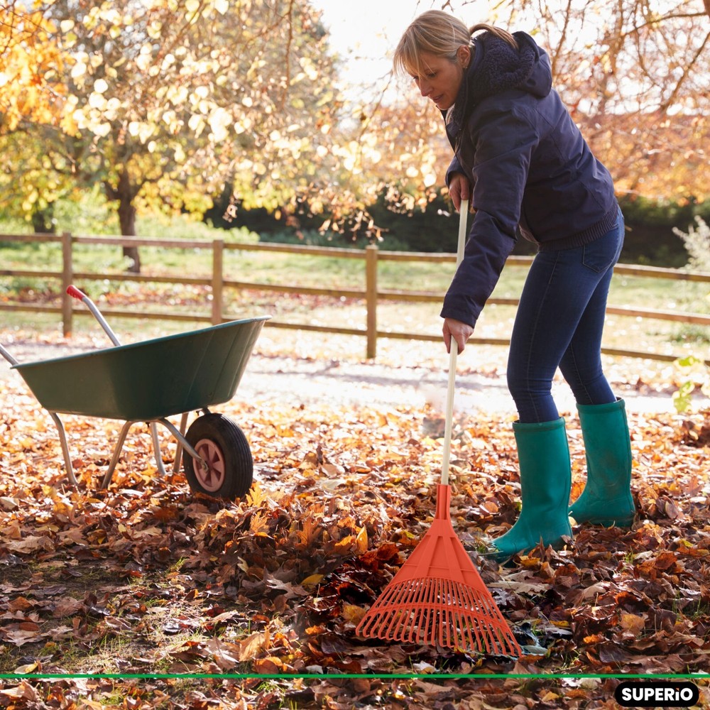 Garden Leaf Rake Orange 60" 2-Pack