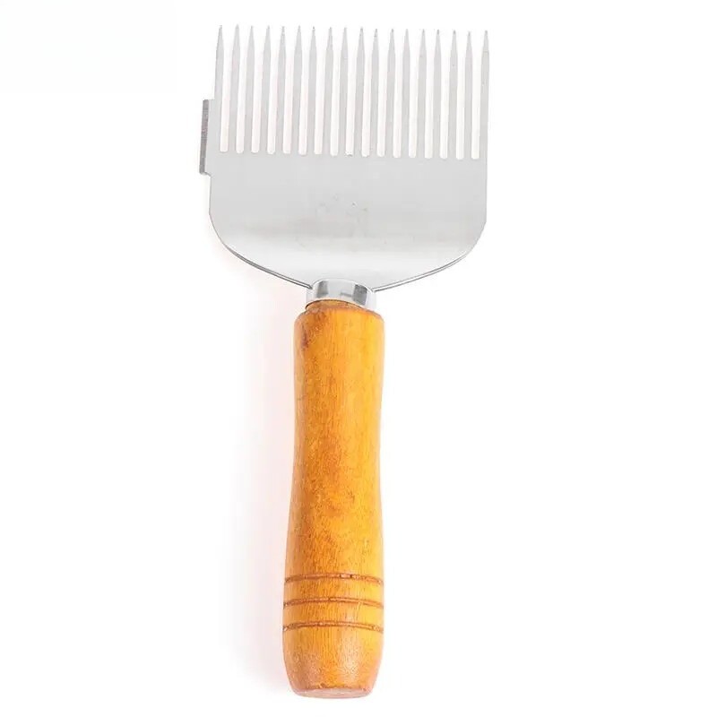 Honey Cutter Scraper Beehive Honey Uncapping Fork Wooden Handle Beekeeping Tools
