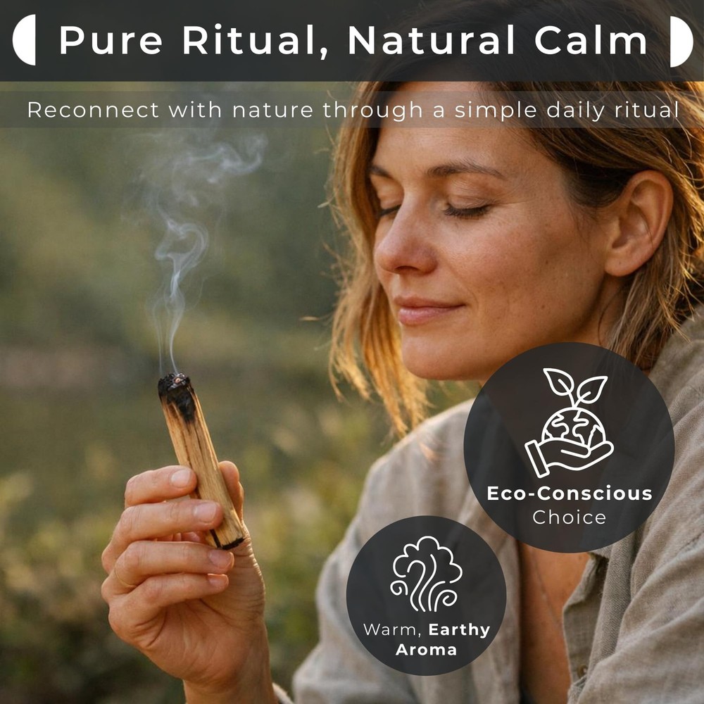 5 Palo Santo Sticks with White Holder (White)
