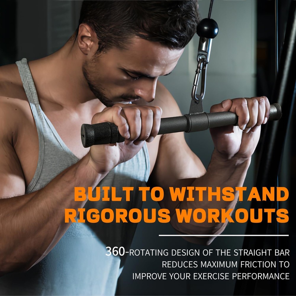 Straight Bar Pull Down Bar 360 Rotating Lat Pulldown Attachments Cable