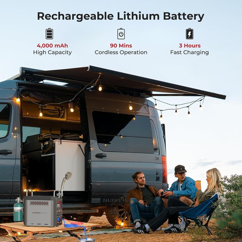 CAMPLUX 1lb Propane Water Heater & Pump Instant Hot Water for RV/Outdoor Washing