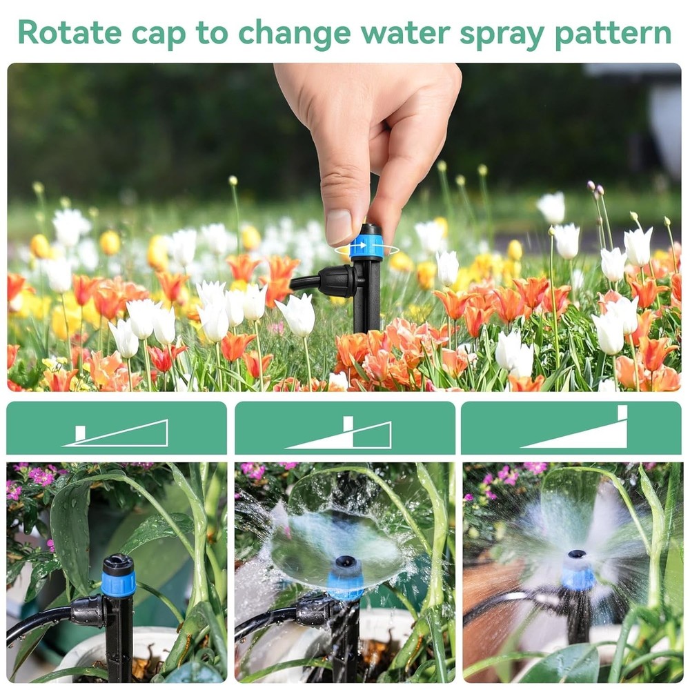 Versatile Drip Irrigation Emitters: 25pcs Adjustable Drippers for Garden Use