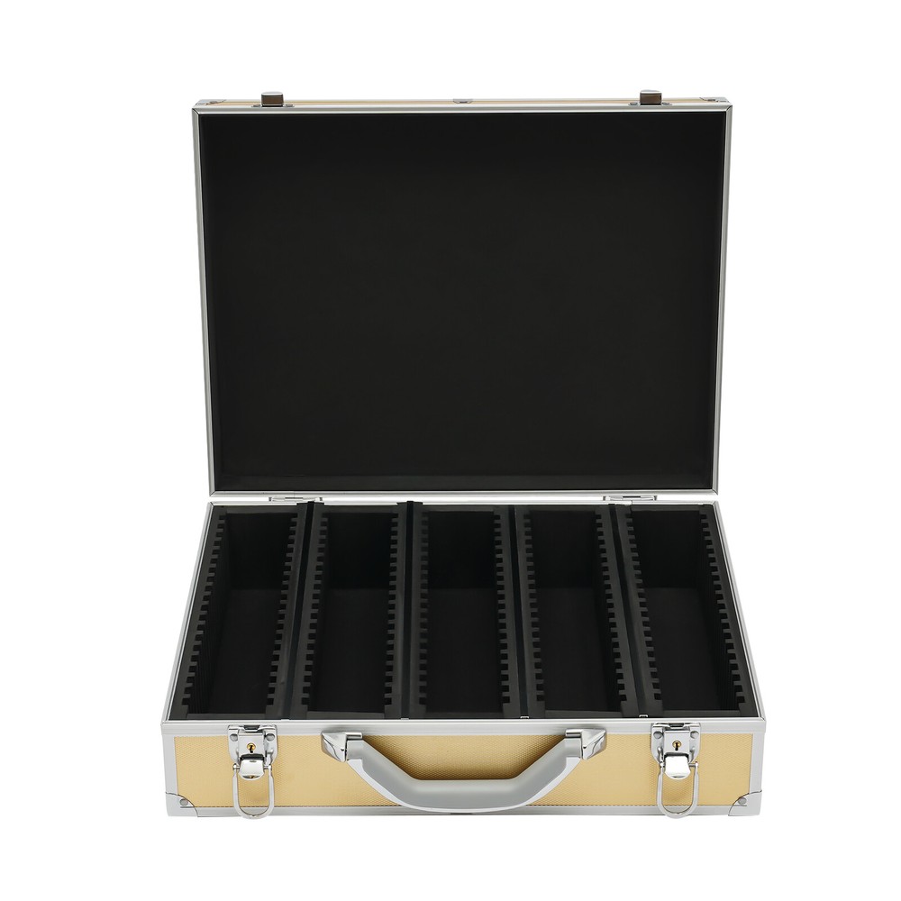 Aluminum Display Box Lockable 100 Silver Dollar Coins Holders Storage Case+2Keys