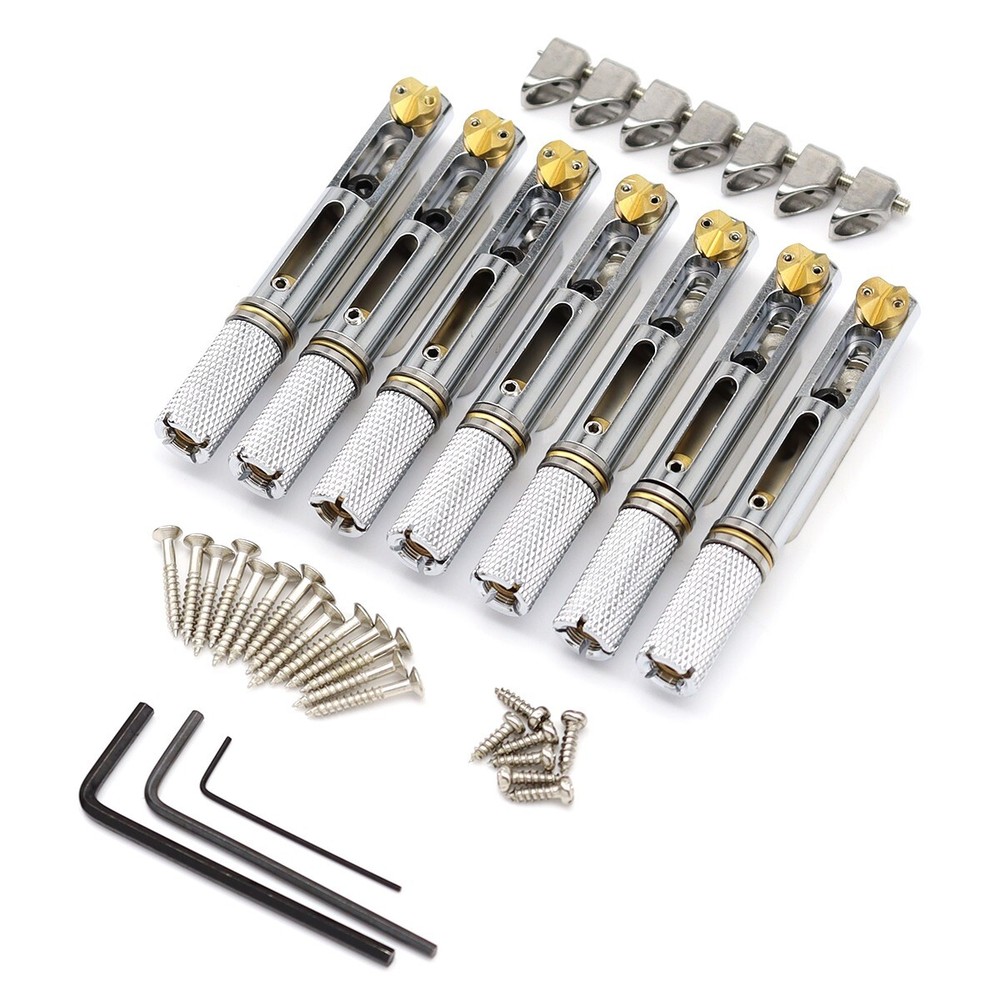7 Strings Headless Guitar Bridge Saddle Single Bridge for Headless Guitar chrome