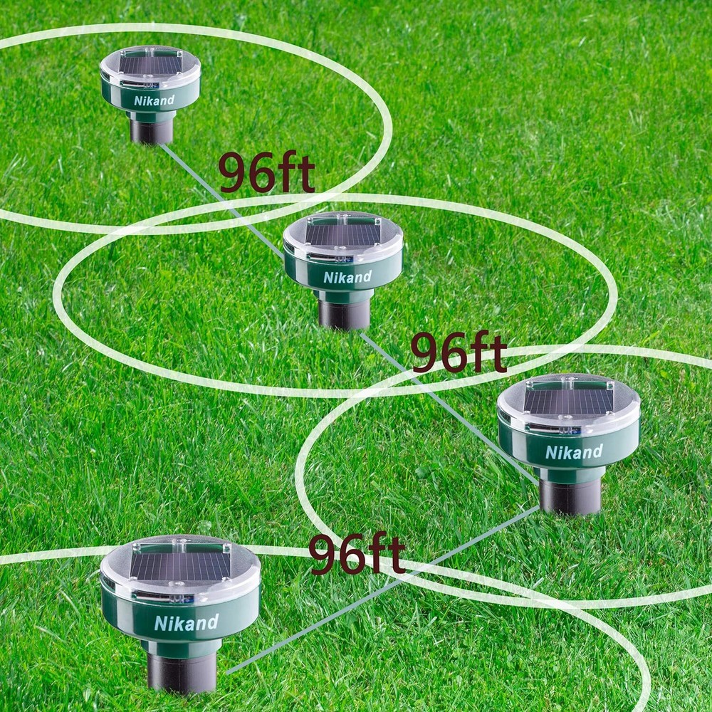 4 Pack Ultrasonic Mole Gopher Repellent Waterproof Sonic Pest Control Device