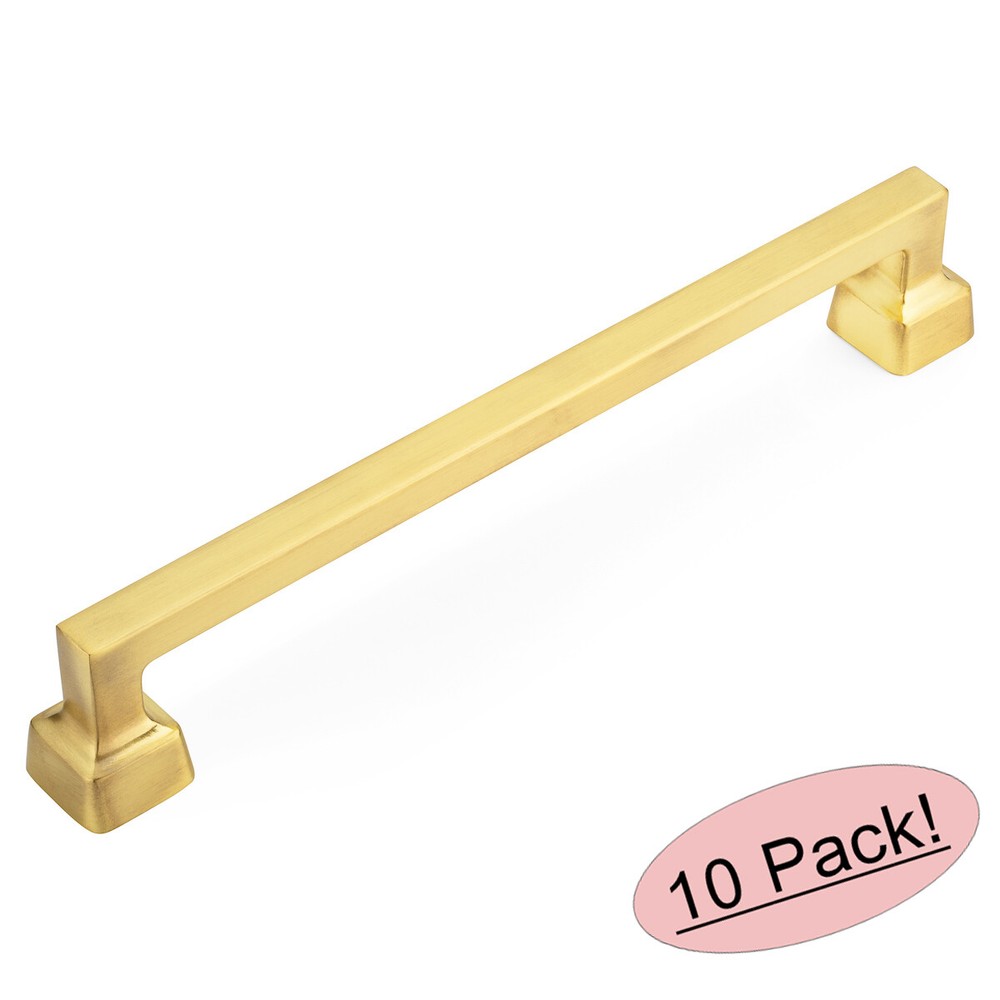 *10 Pack* Cosmas Cabinet Hardware Brushed Brass Contemporary Pull #1481-128BB