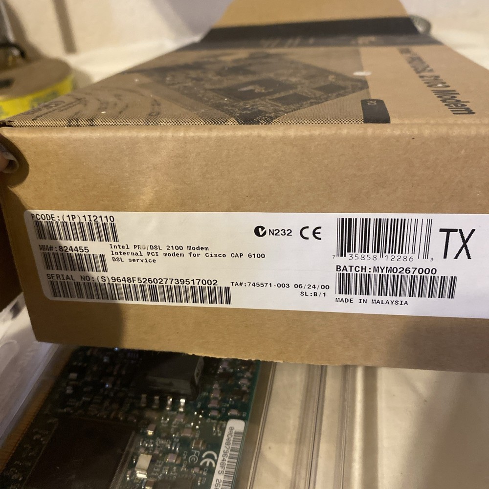 INTEL PRO/DSL 2100 Modem NEW With Switch plate And Disc