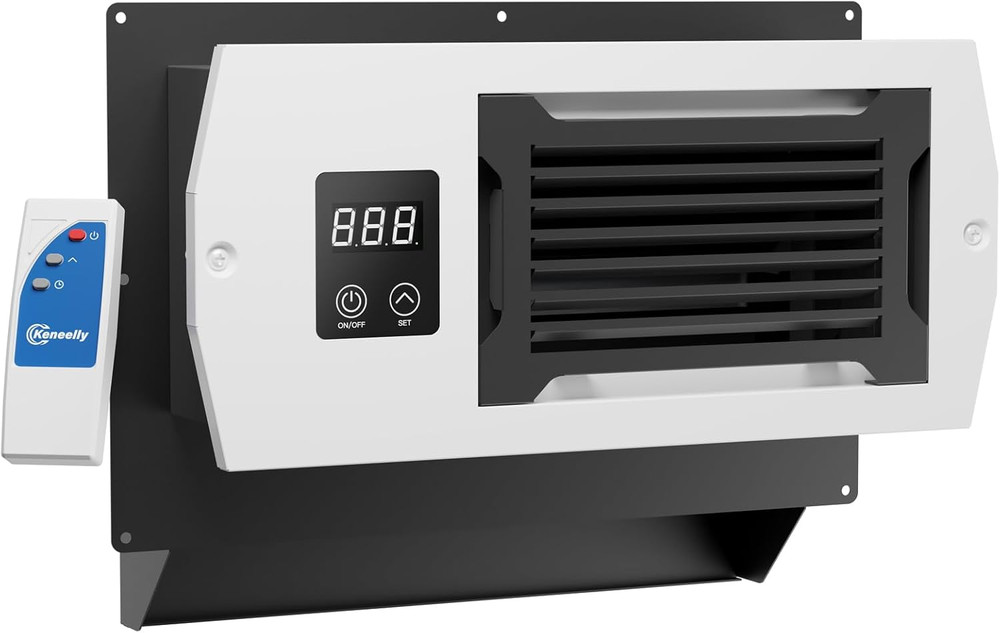 Ultra Quiet through Wall Ventilation Fan with Remote Temperature Control, White