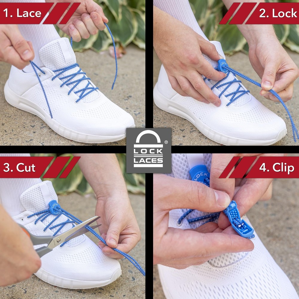 Elastic Shoelace and Fastening System Black
