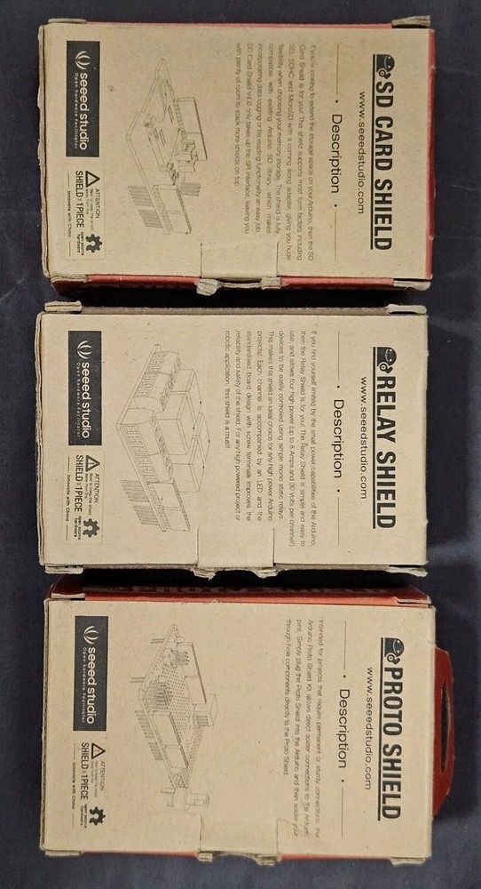Seeed SD Card Shield, Relay Shield And Proto Shield