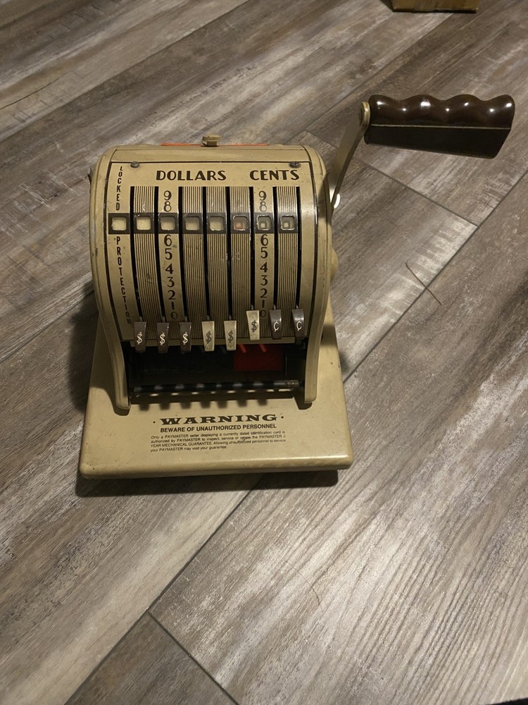 Paymaster 8000 Check Writer Beige w/key