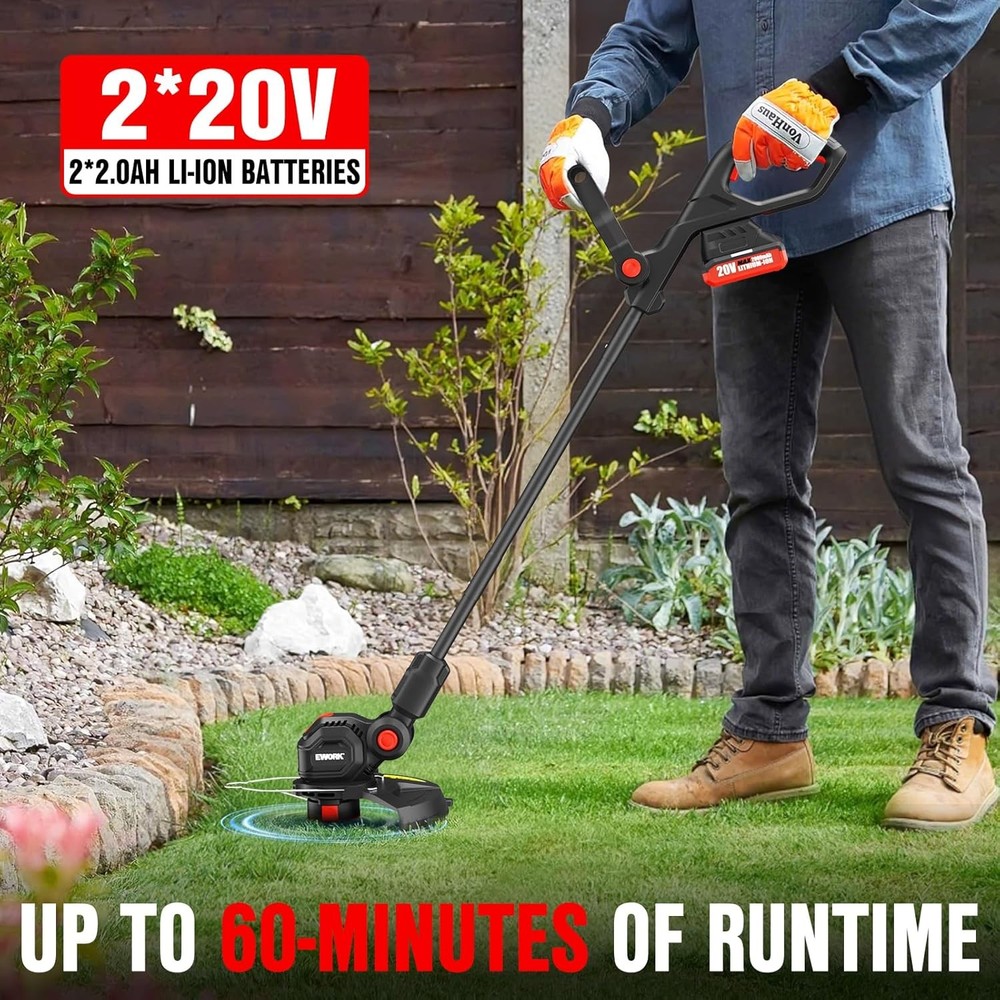 20V 12-Inch Cordless Weed Wacker Battery Powered Weed Eater Electric String