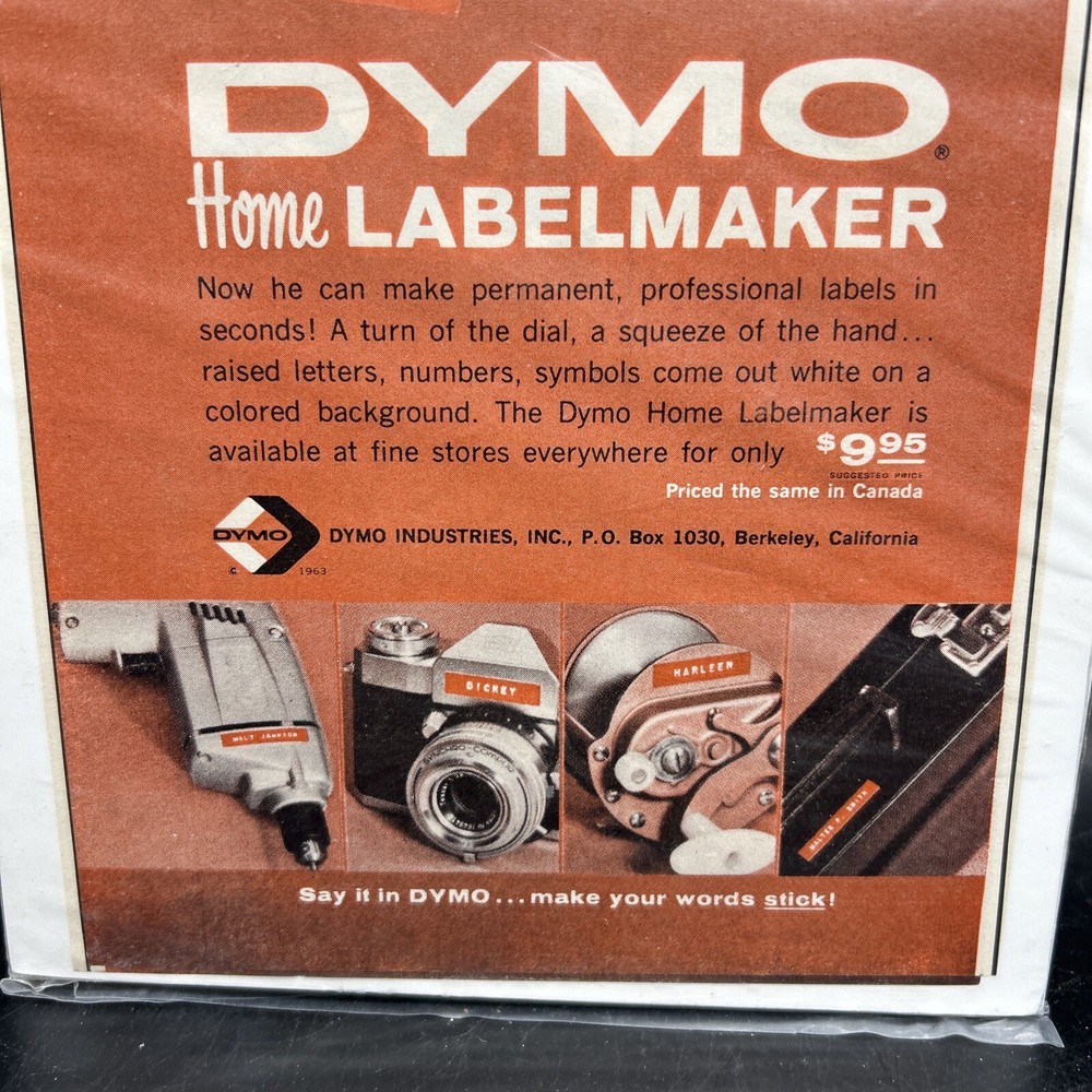 Vintage DYMO Labelmaker Paper Advertisement