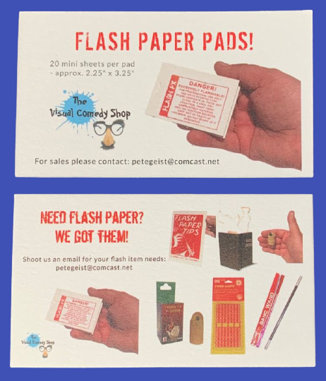 MODERN CHEMICAL MAGIC BOOK Lippy Fire Trick Science Flash Paper Special Effects