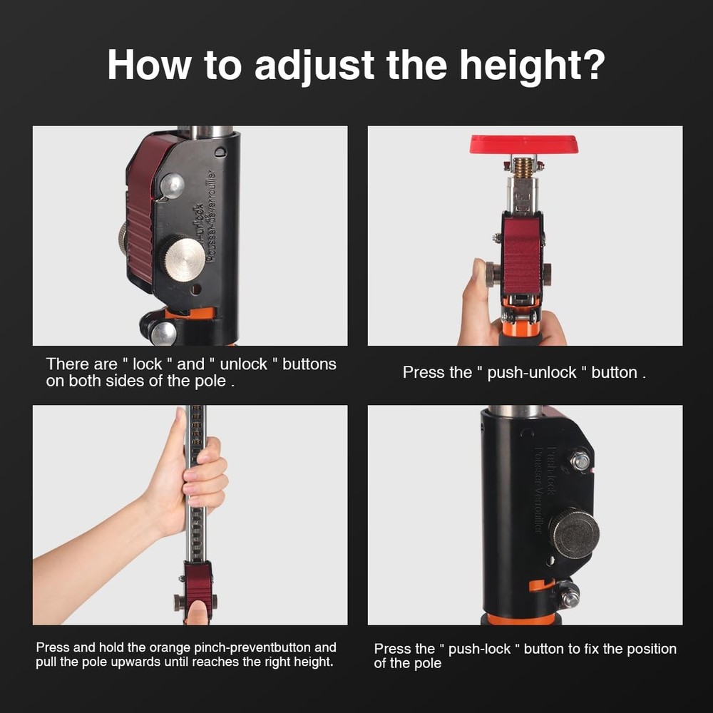 Adjustable Support Pole 2-Pack Telescopic Rod 35-63in Construction Ceiling