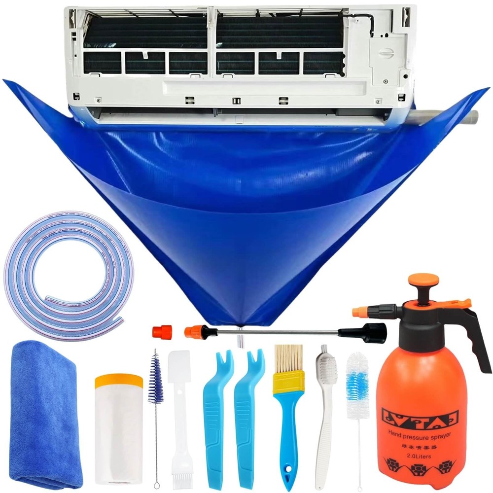 Oiktylr Mini Split Cleaning Kit Bag with 2L High Pressure Large, Blue