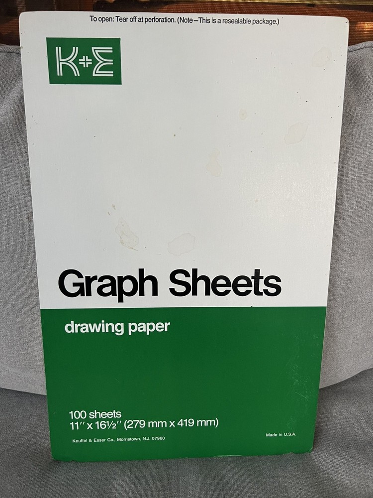 RARE- K+E Graph Drawing Paper 11”x16.5” Asstd. Logarithmic And Semi-Logarithmic