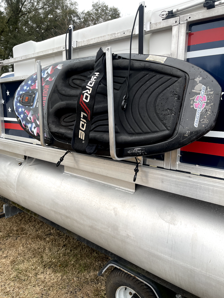 Pontoon Boat Wake Board/Paddle Board Solution with Storage Solution