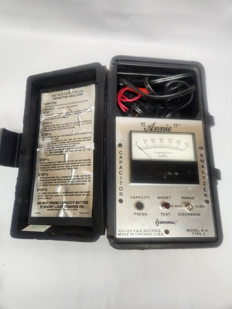 Annie A-4Hermetic Unit Capacitor Analyzer Imperial with Case