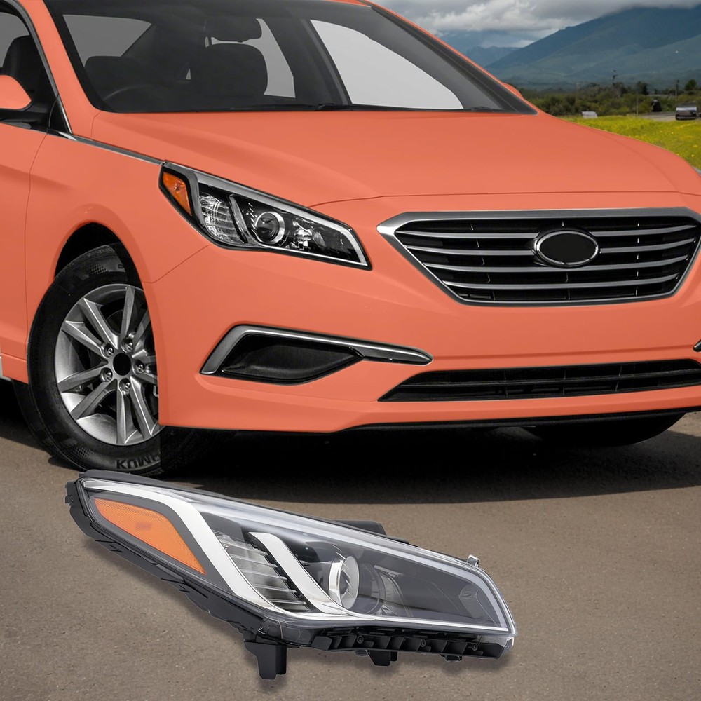 Halogen Headlight Assembly for 2015-2017 Sonata Right Passenger Side DRL