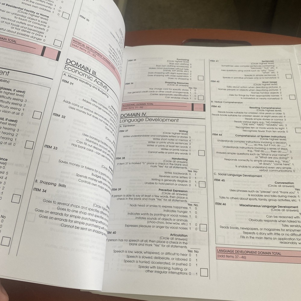 Adaptive Behavior Scale 2nd Edition Second - Examination Booklet ABS-S:2