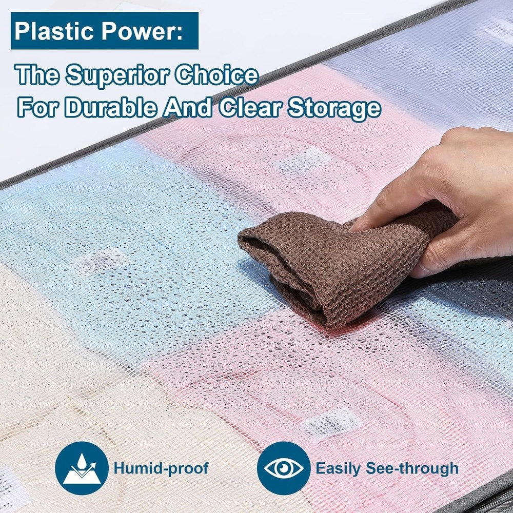 4-Pack Humid-Proof Under Bed Storage Bins, Transparent & Durable Design