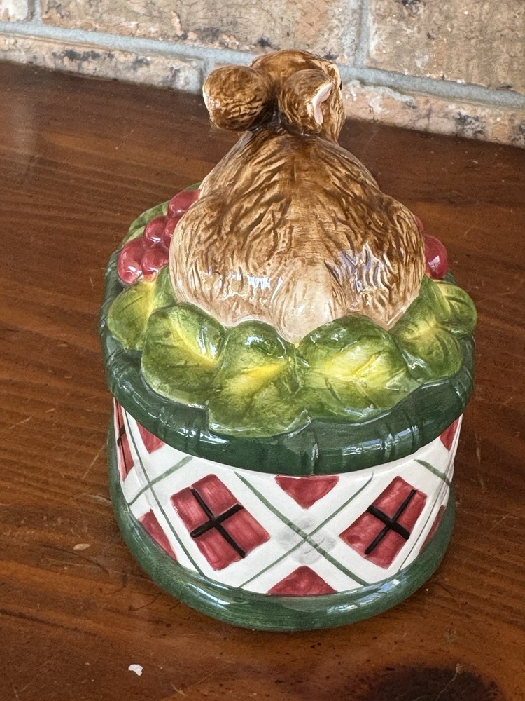 Noritake Royal Hunt Rabbit Candy Box Bunny Easter Trinket Dish Ceramic