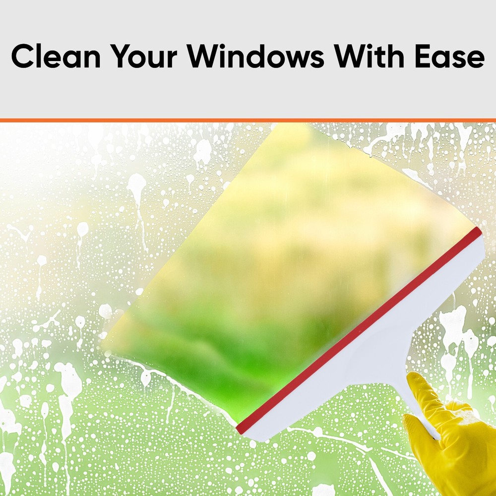 Superio 10" Window Rubber Squeegee with Hanging Loop, 2 pack Red and Grey