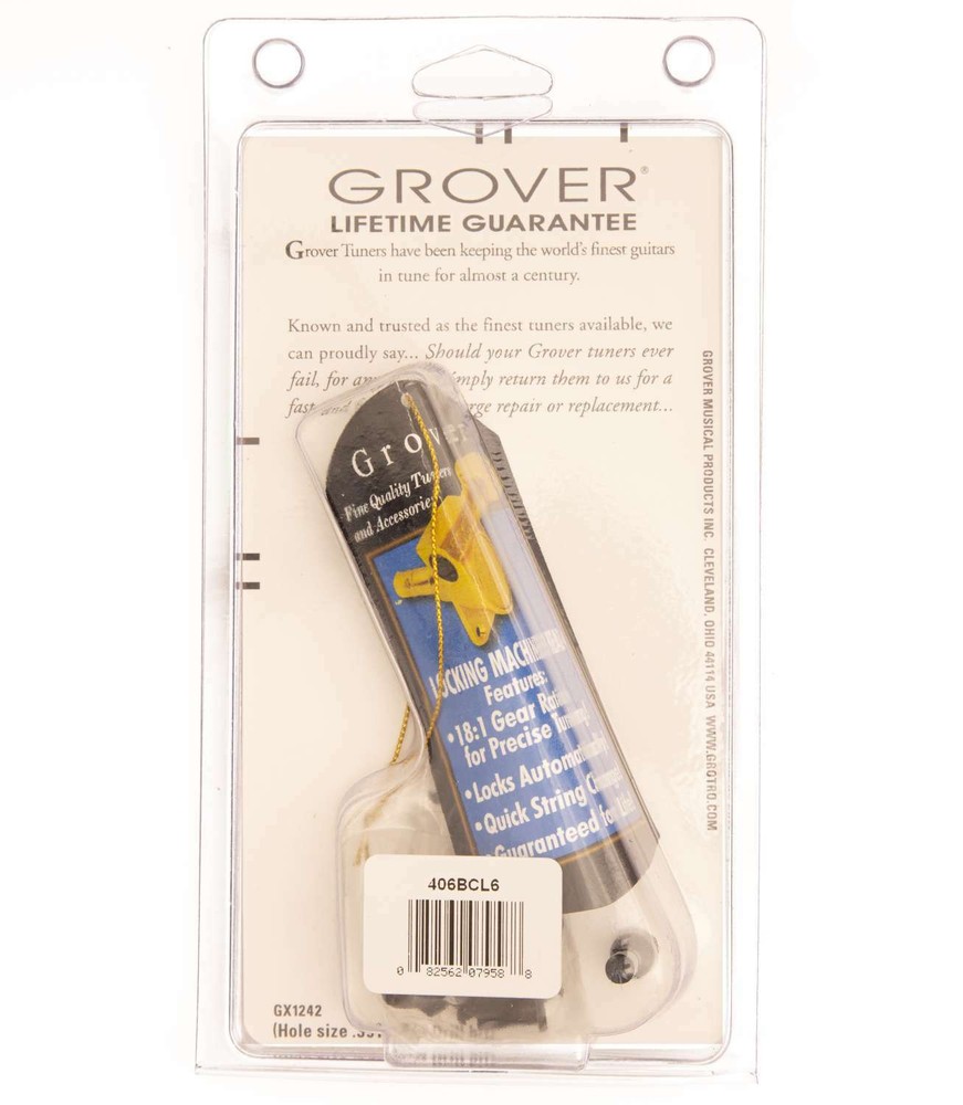 Genuine Grover Mini Locking Rotomatic Black 18:1 Lefty 6 Inline set 406BCL6