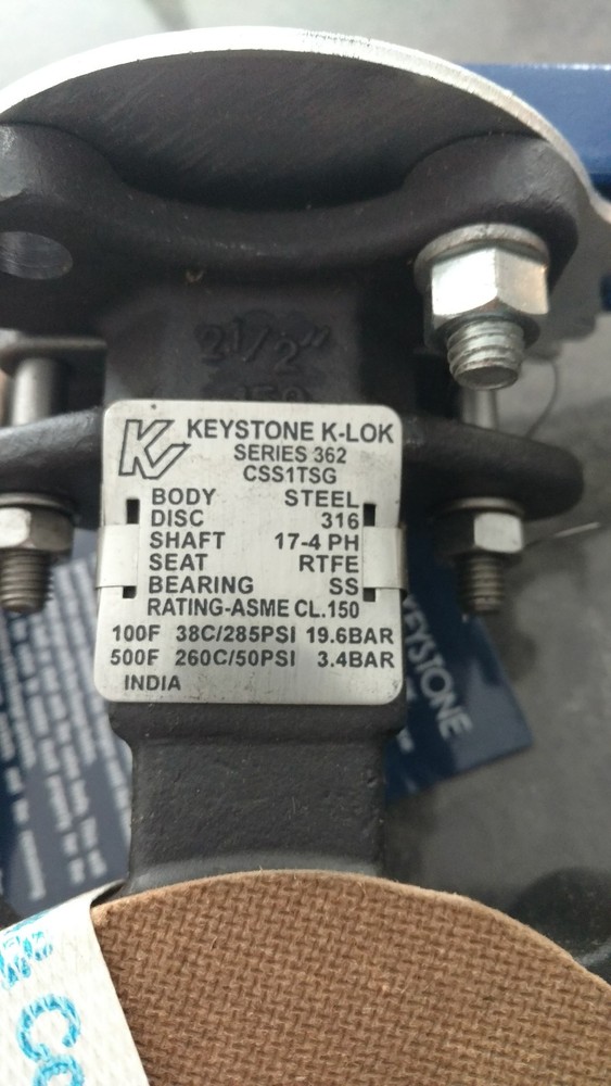 KEYSTONE 362 CSS1TSG K-LOK BUTTERFLY VALVE 2-1/2 ''