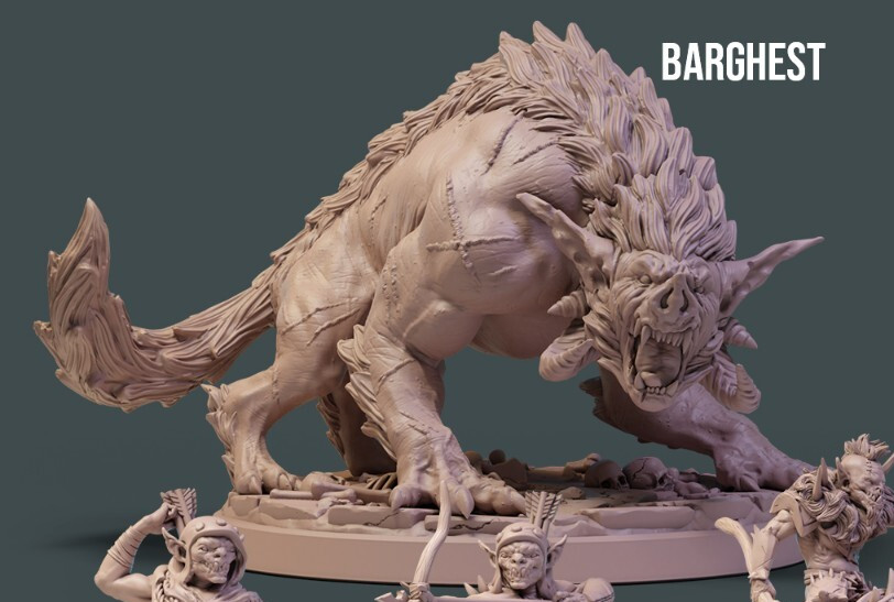 D&D Barghest Monster 32mm Scale Mini TTRPG