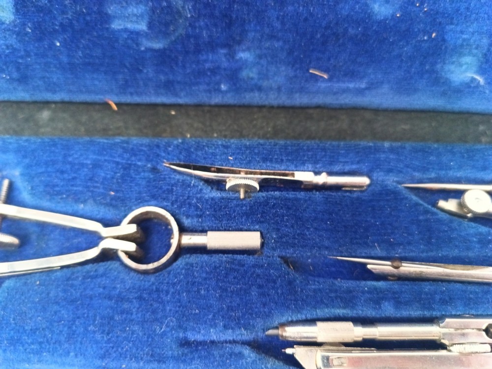Vintage Schneider Drafting Set Germany Not Complete - Comes with leather case