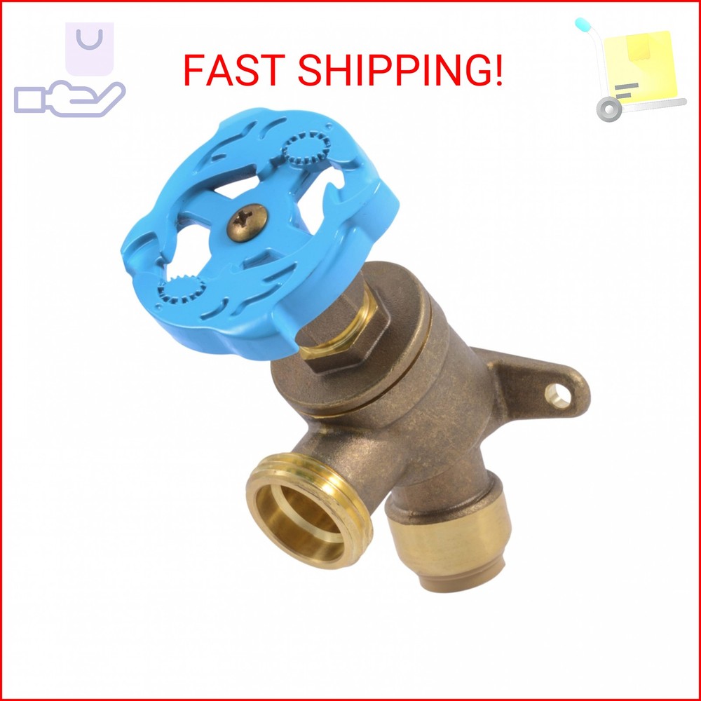 SharkBite 1/2 Inch x 3/4 Inch MHT Garden Valve, Multi Turn, Push to Connect Bras