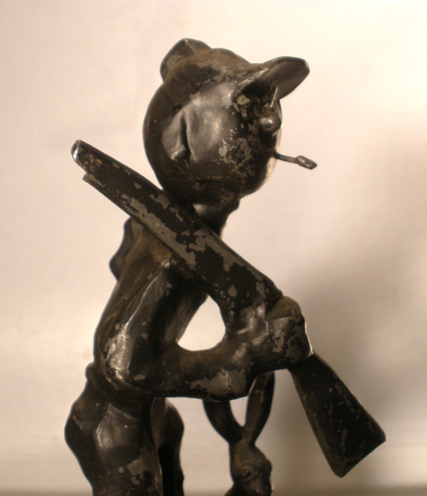 Frankart Rabbit Hunter Figural Ashtray