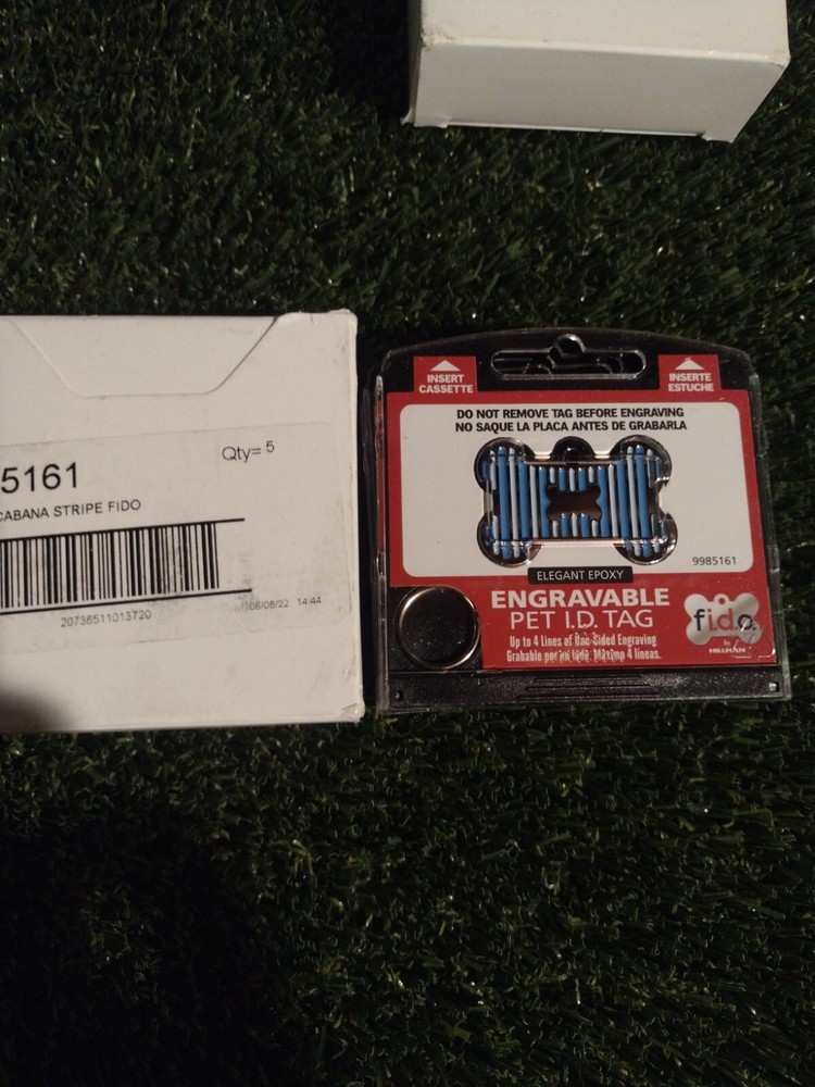Fido Engravable Pet ID Tags 9985161 "Open Box" 9 PCS