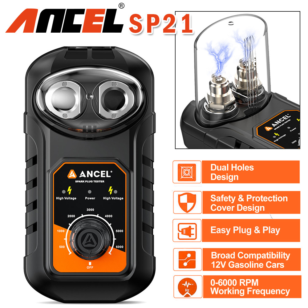 Dual Holes Spark Plug Tester Coil Engine Ignition Tester Auto Diagnostic Tool