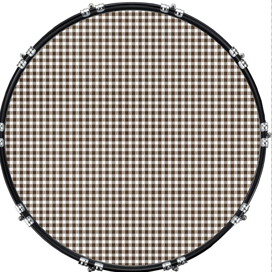 20" Custom Bass Kick Drum Front Head Skin Graphical Checked