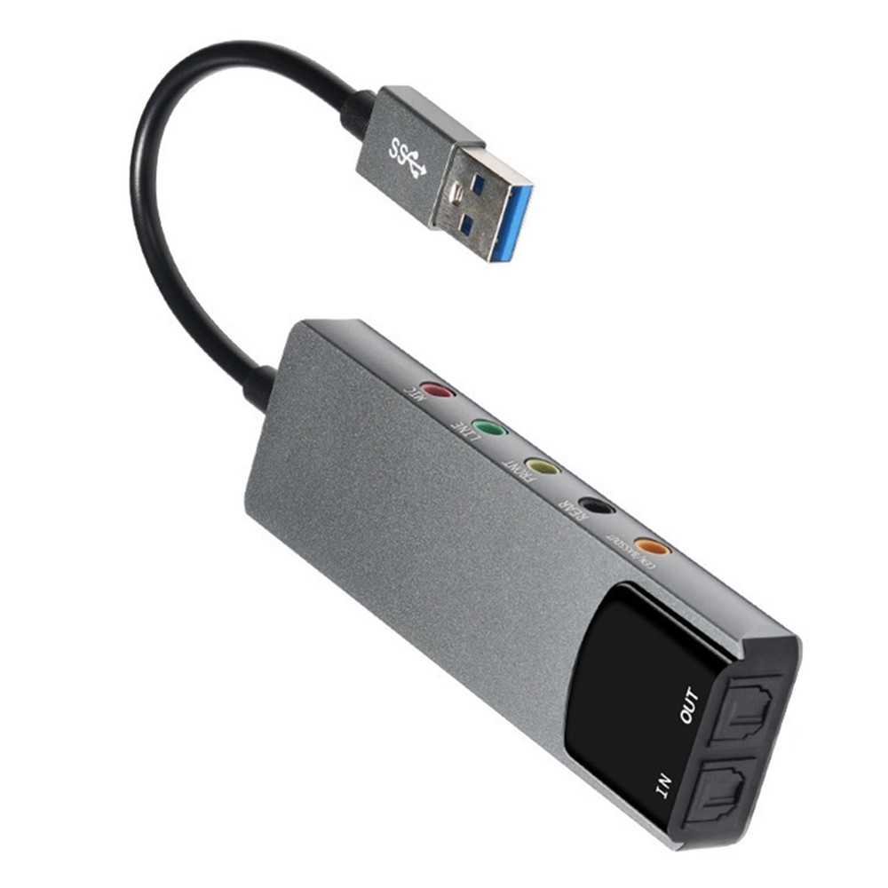 Protable USB Sound Card 5.1 Channel External Audio Card SPDIF Optical for PC