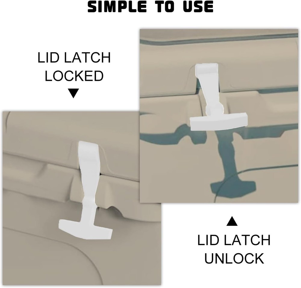 4Pack Cooler Latches Replacement for Yeti, RTIC Related BIG, White