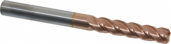 Accupro 3/8" Diam 4 Flute Single End Solid Carbide 0.06" Corner Radius End Mi...