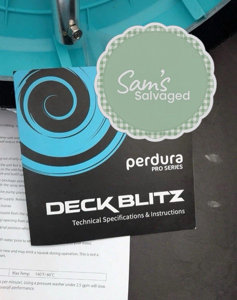 Perdura Deck Blitz Surface Cleaner for Electric Pressure Washer, Blue