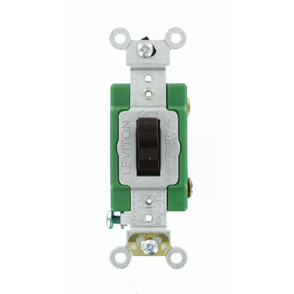 30 Amp Industrial Grade Heavy Duty Single-Pole Toggle Switch, Brown 3031-2