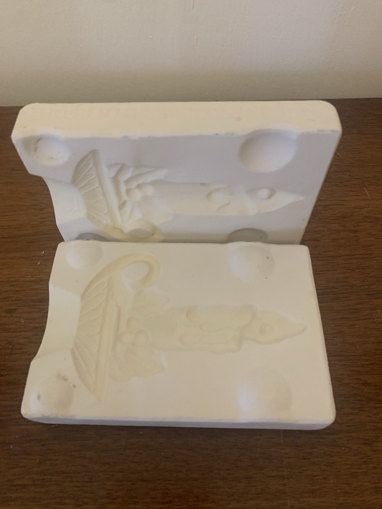 Alberta's Student Ceramic Casting Molds Christmas Candle Holly Mouse Snowman