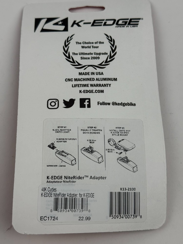 K-Edge NiteRider Adapter K13-2100