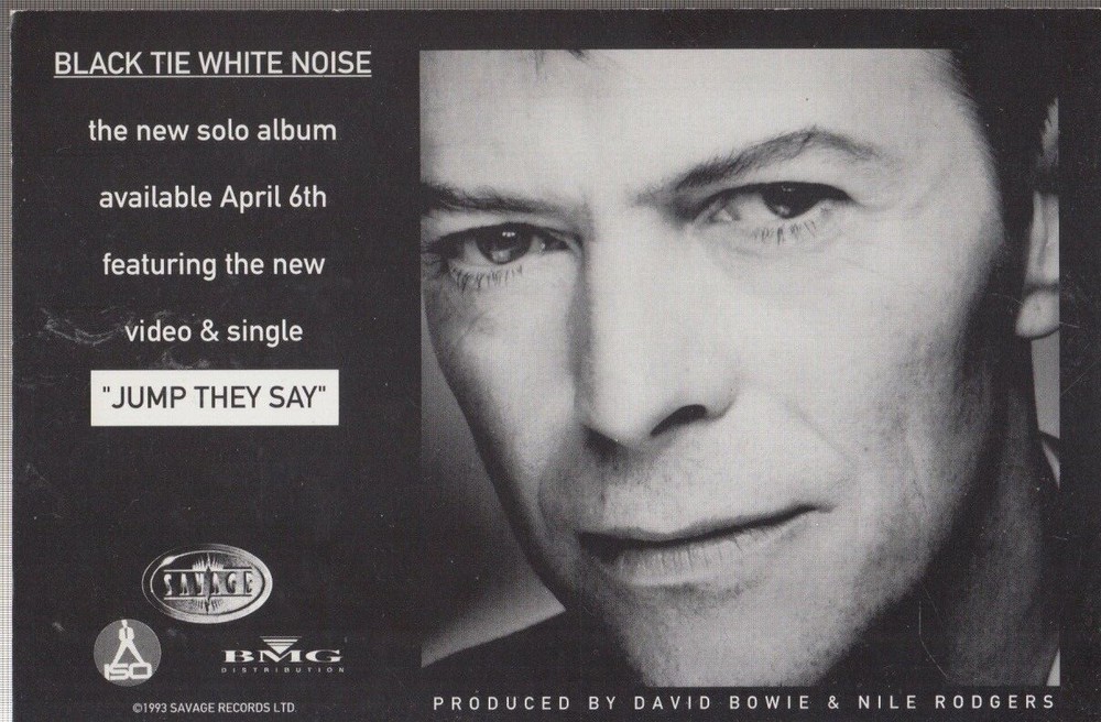 david bowie black tie white noise postcard promo