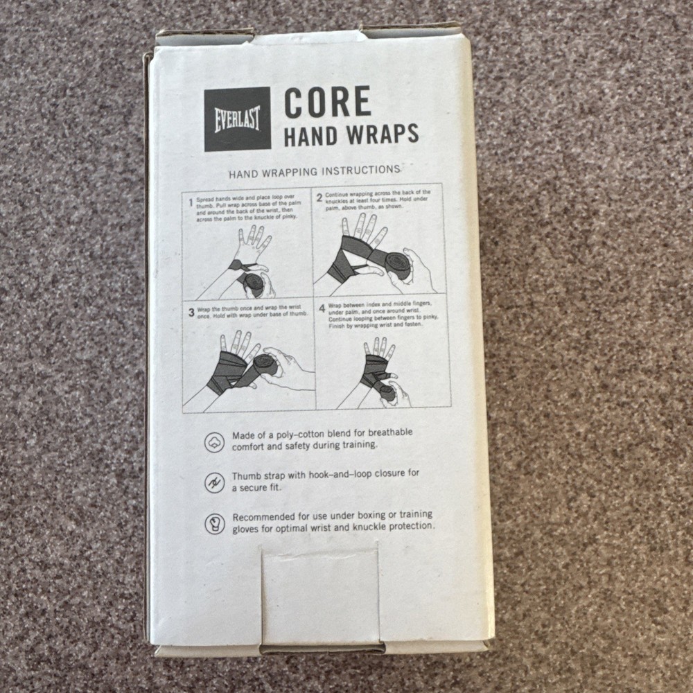 Everlast Core Handwraps 120 in. Wrist & Knuckle Support (3180) E7C
