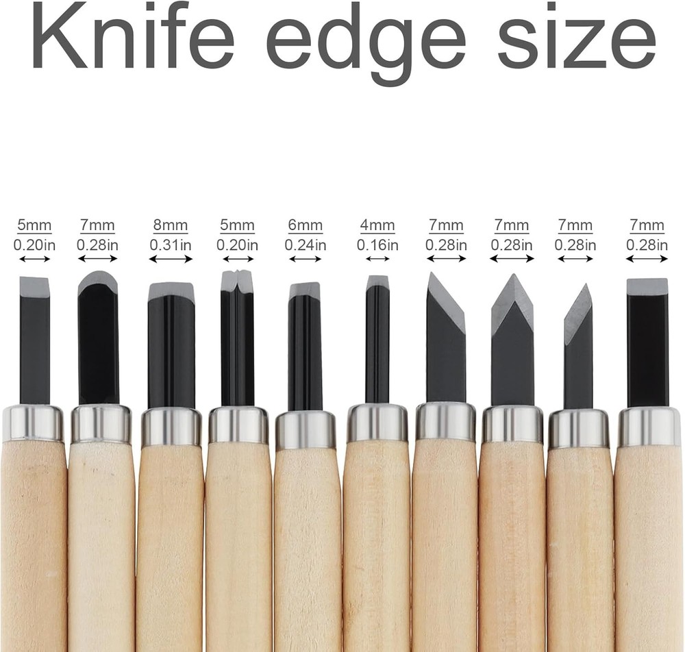 10 Piece Wood Carving Hand Chisel Tool Set Professional Woodworking Gouges Steel