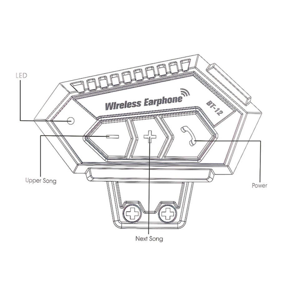 Bluetooth Helmet Headset Motorcycle Speaker Anti-interference Rechargeable USB