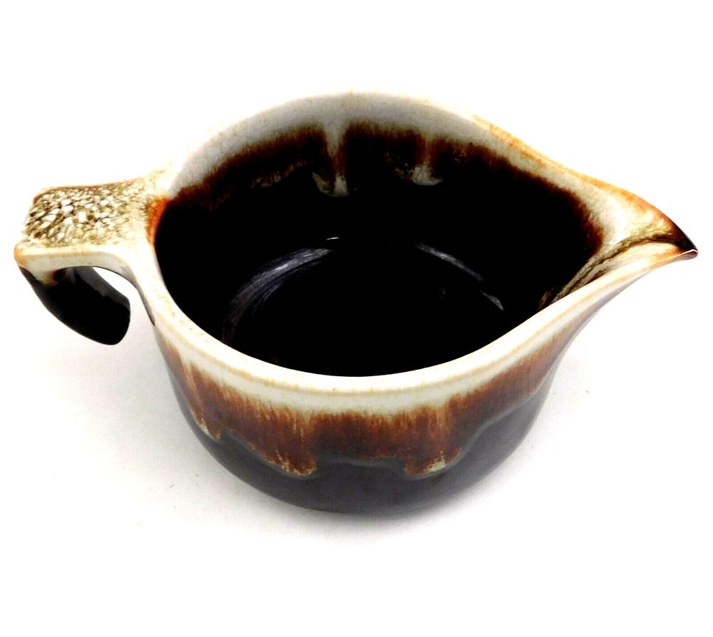 Brown Drip Glaze Creamer Pitcher Pottery USA