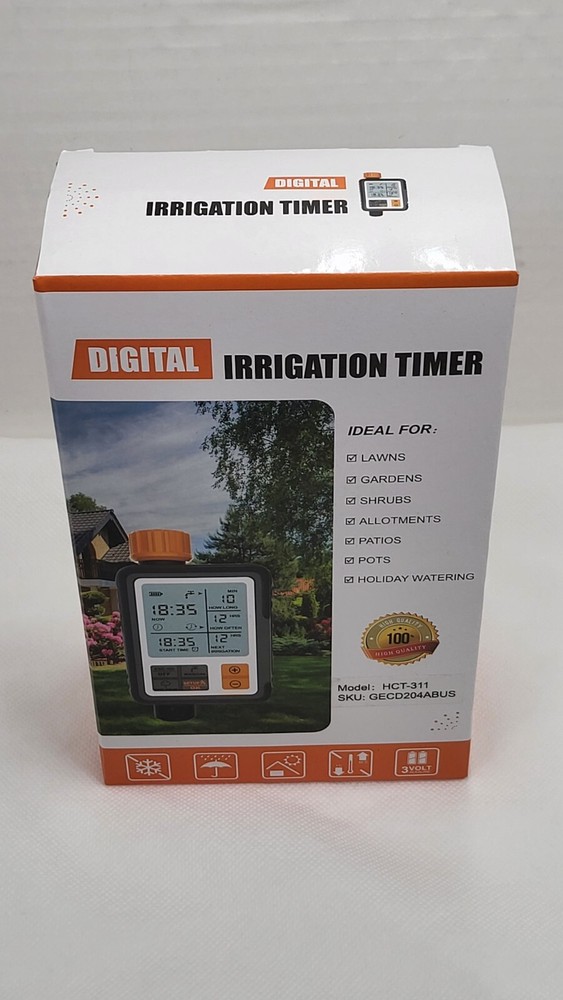 Digital Programmable Irrigation Water Timer 2" Display For Lawns & Gardens